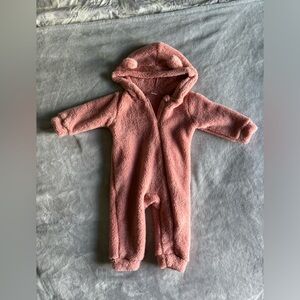 Pink cozy fleece zip up 9-12 month girl